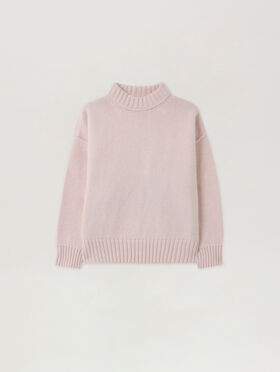 PALM ANGELS Curved Logo Knit Crewneck ROSE PINK - BRICK RED PGHE002F25KNI002