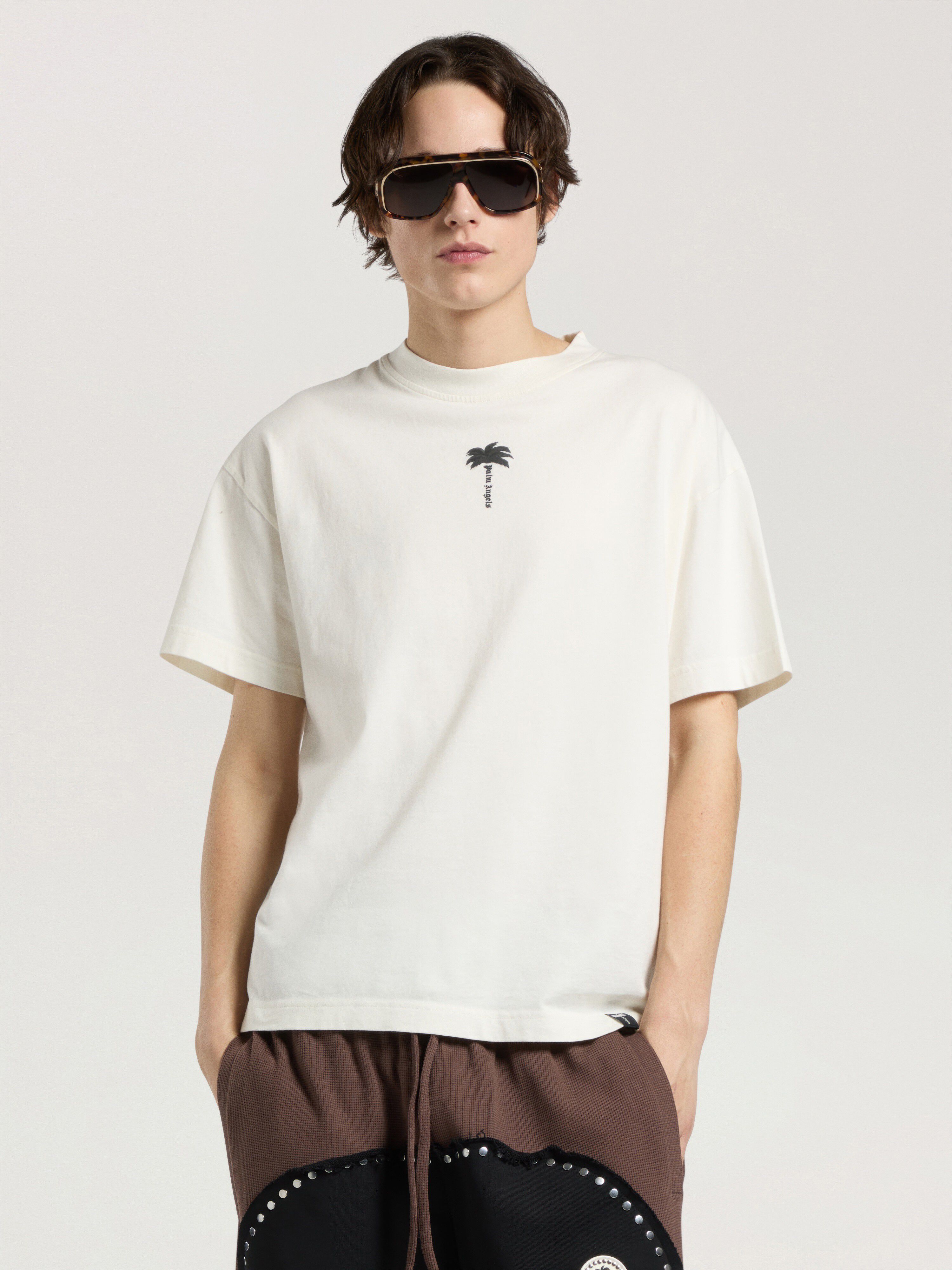Palm Tree Statement Regular T-Shirt PALM ANGELS Palm Tree Statement Regular T-Shirt OFF WHITE - BLACK PAMAA01W26JR08