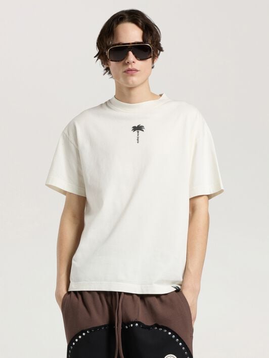 Palm Tree Statement Regular T-Shirt PALM ANGELS Palm Tree Statement Regular T-Shirt OFF WHITE - BLACK PAMAA01W26JR08