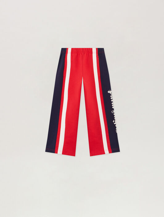 PALM ANGELS Pa Rugby Sweatpant RED - OFF WHITE PBCH018F25FLE001