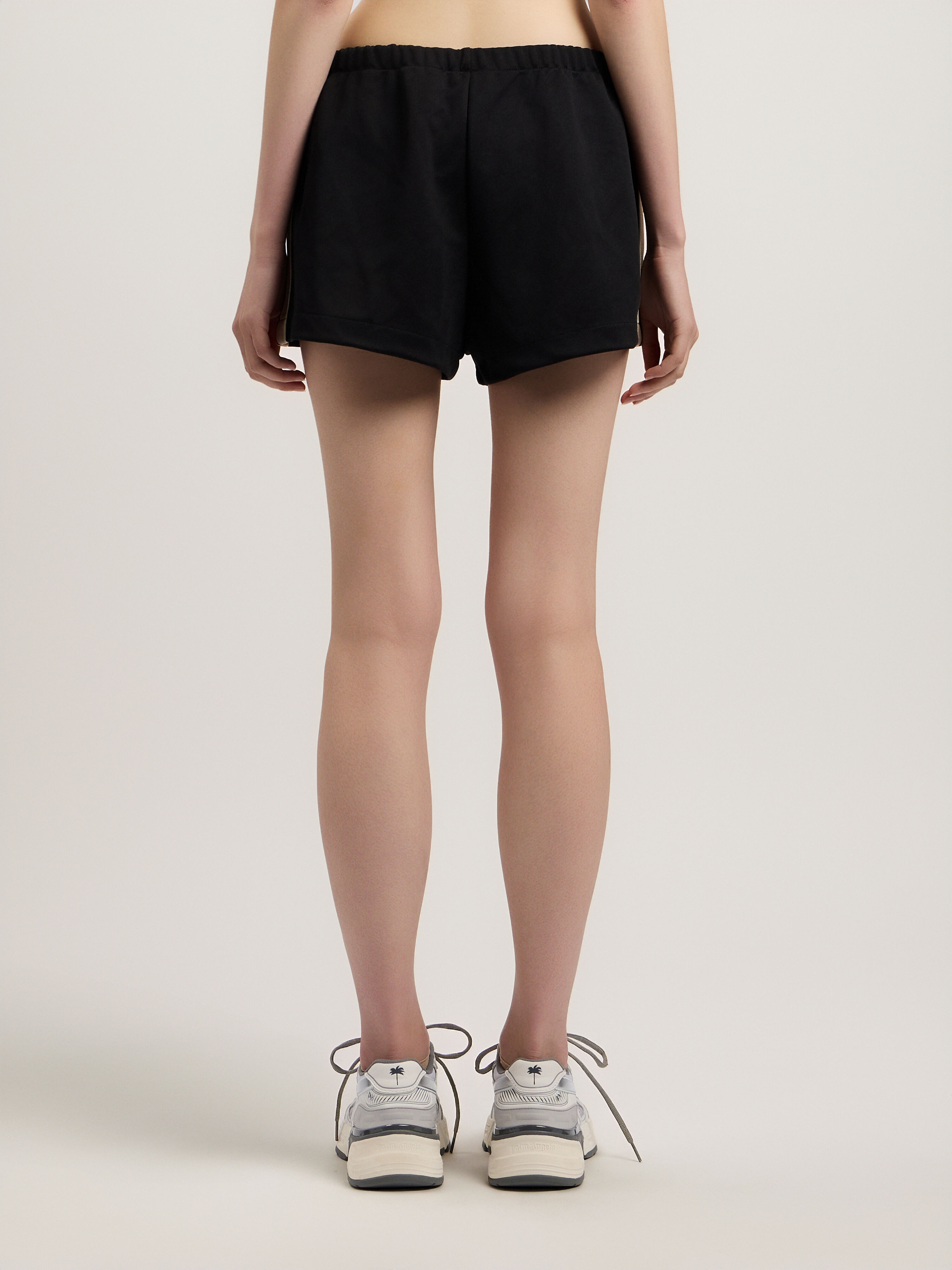 PALM ANGELS Classic Logo Track Shorts BLACK OFF WHITE PWCL005S26FAB001