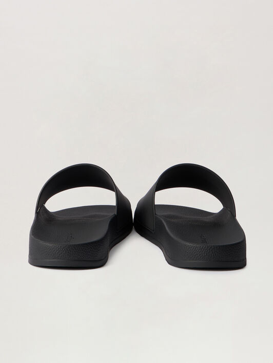 PALM ANGELS Classic Logo Sliders BLACK WHITE PMIC017S26MAT004