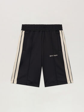 PALM ANGELS Classic Logo Track Shorts BLACK OFF WHITE PMCL009S26FAB001