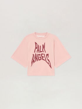 PALM ANGELS Palm Distorted Boxy T-Shirt ROSE PINK - BRICK RED PAWAA03F26JR07