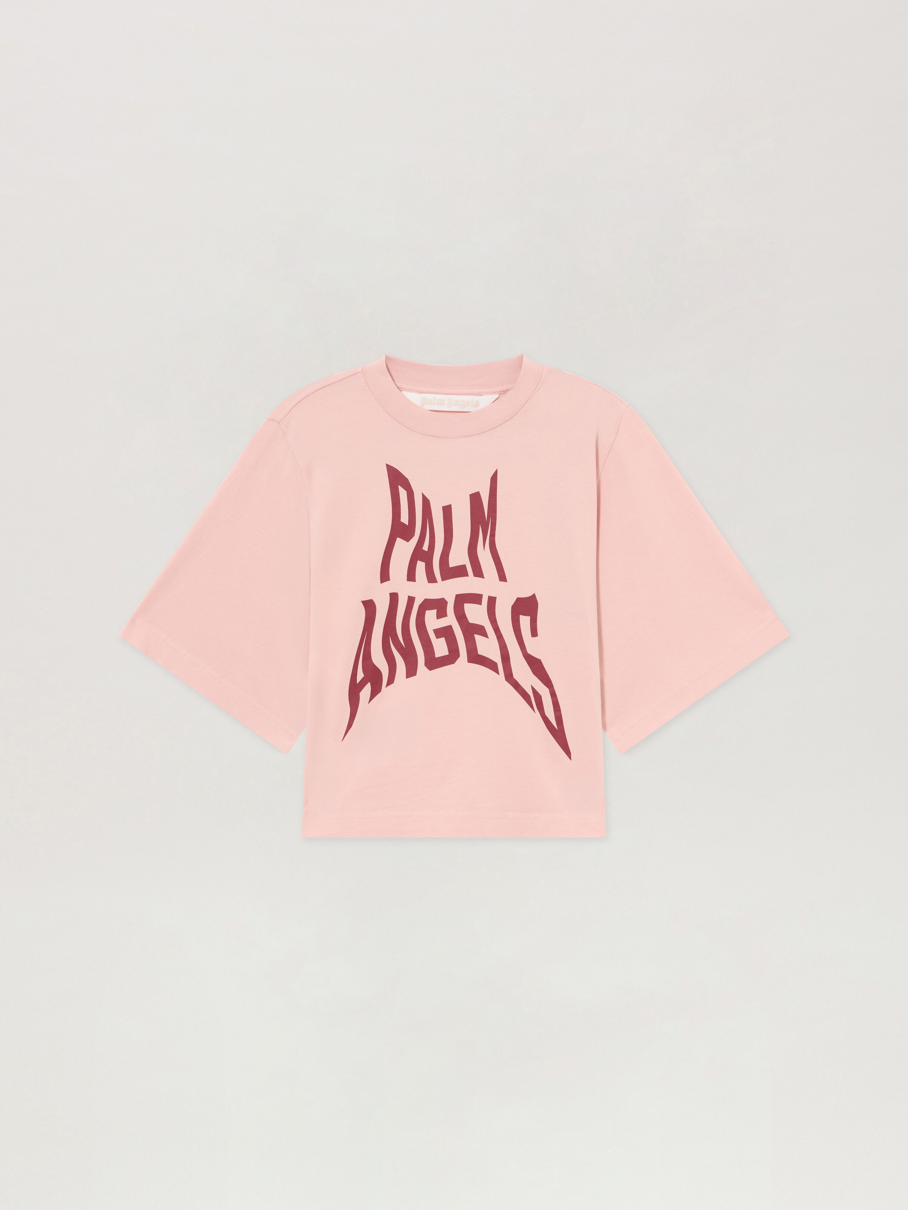 PALM ANGELS Palm Distorted Boxy T-Shirt ROSE PINK - BRICK RED PAWAA03F26JR07
