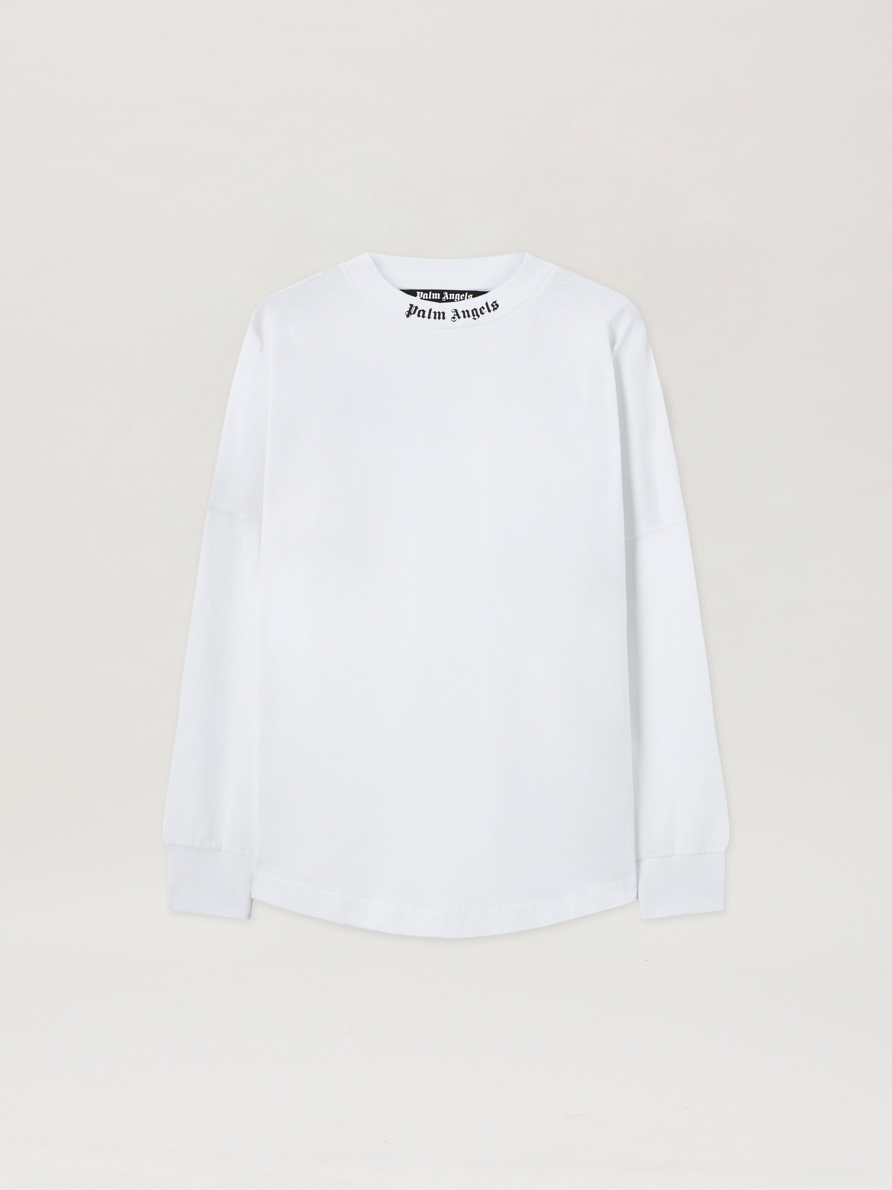 PALM ANGELS CLASSIC LOGO OVER TEE L/S WHITE BLACK PMAB001C99JER004