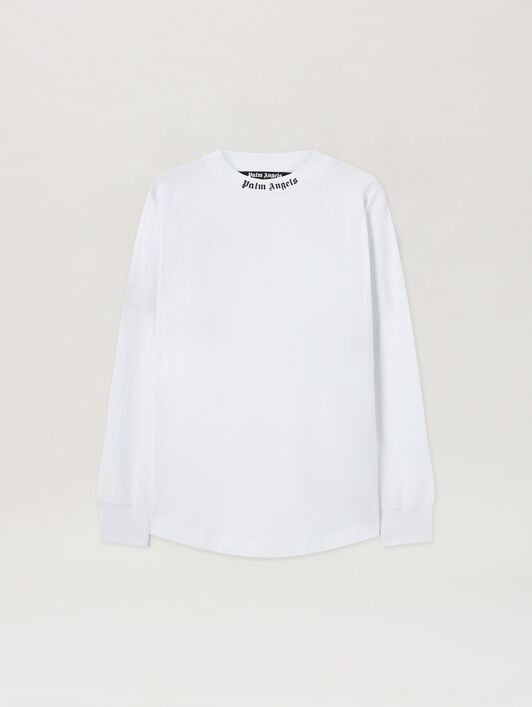 CLASSIC LOGO OVER TEE L/S PALM ANGELS CLASSIC LOGO OVER TEE L/S WHITE BLACK PMAB001C99JER004