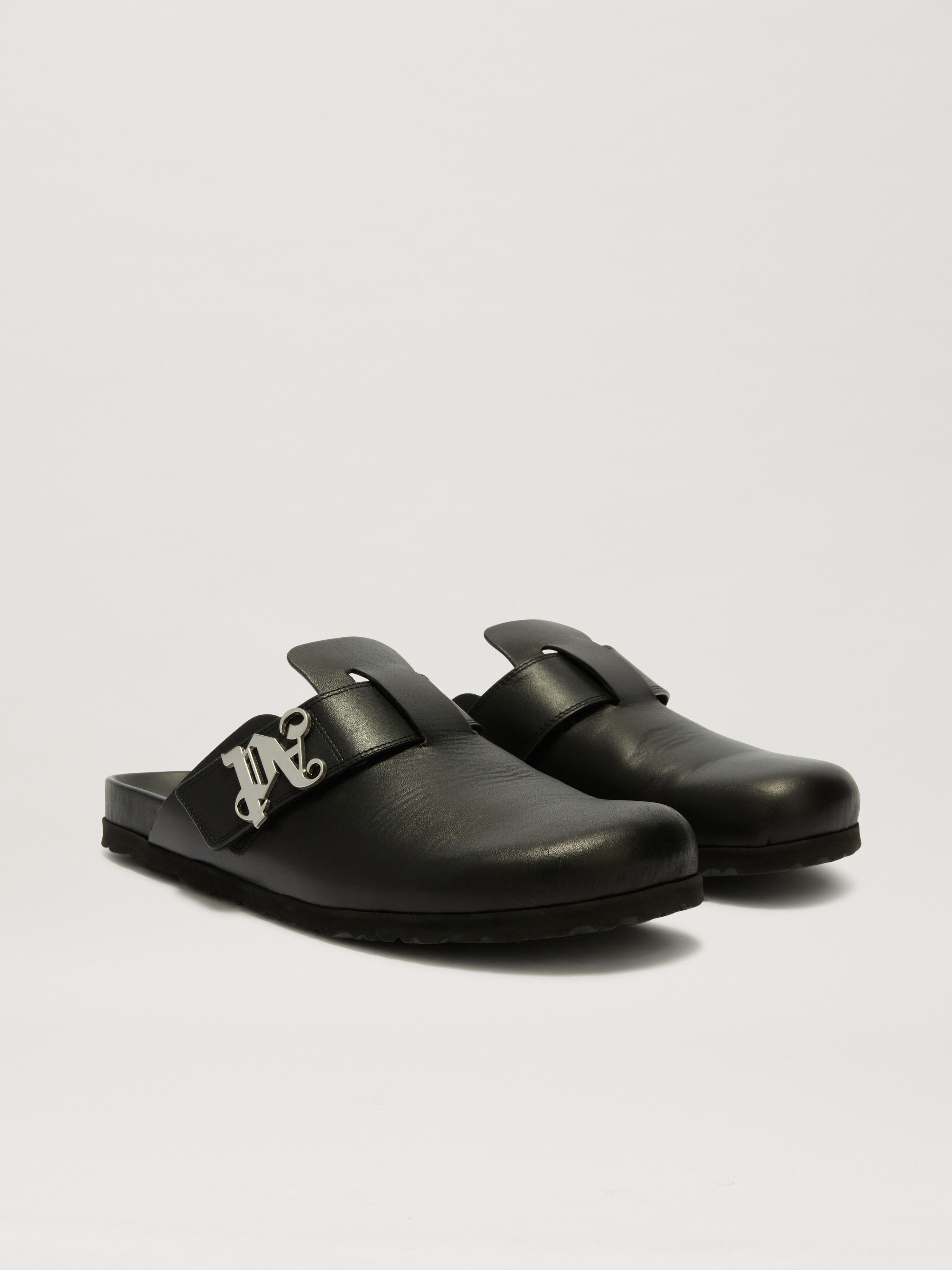 PALM ANGELS  Monogram Mule BLACK PMIJ00AS25LEA001