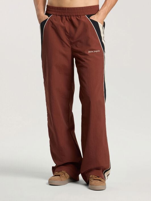 Hollywood Nylon Track Pants PALM ANGELS Hollywood Nylon Track Pants BROWN - BLACK PAMCA02F26FB01