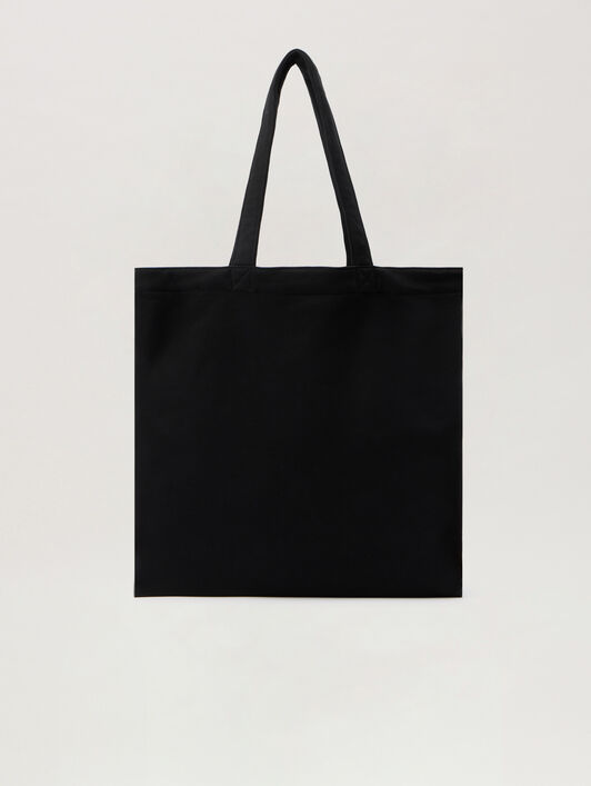 PALM ANGELS Classic Logo Tote Bag BLACK - OFF WHITE PMNA07GF25FLE002