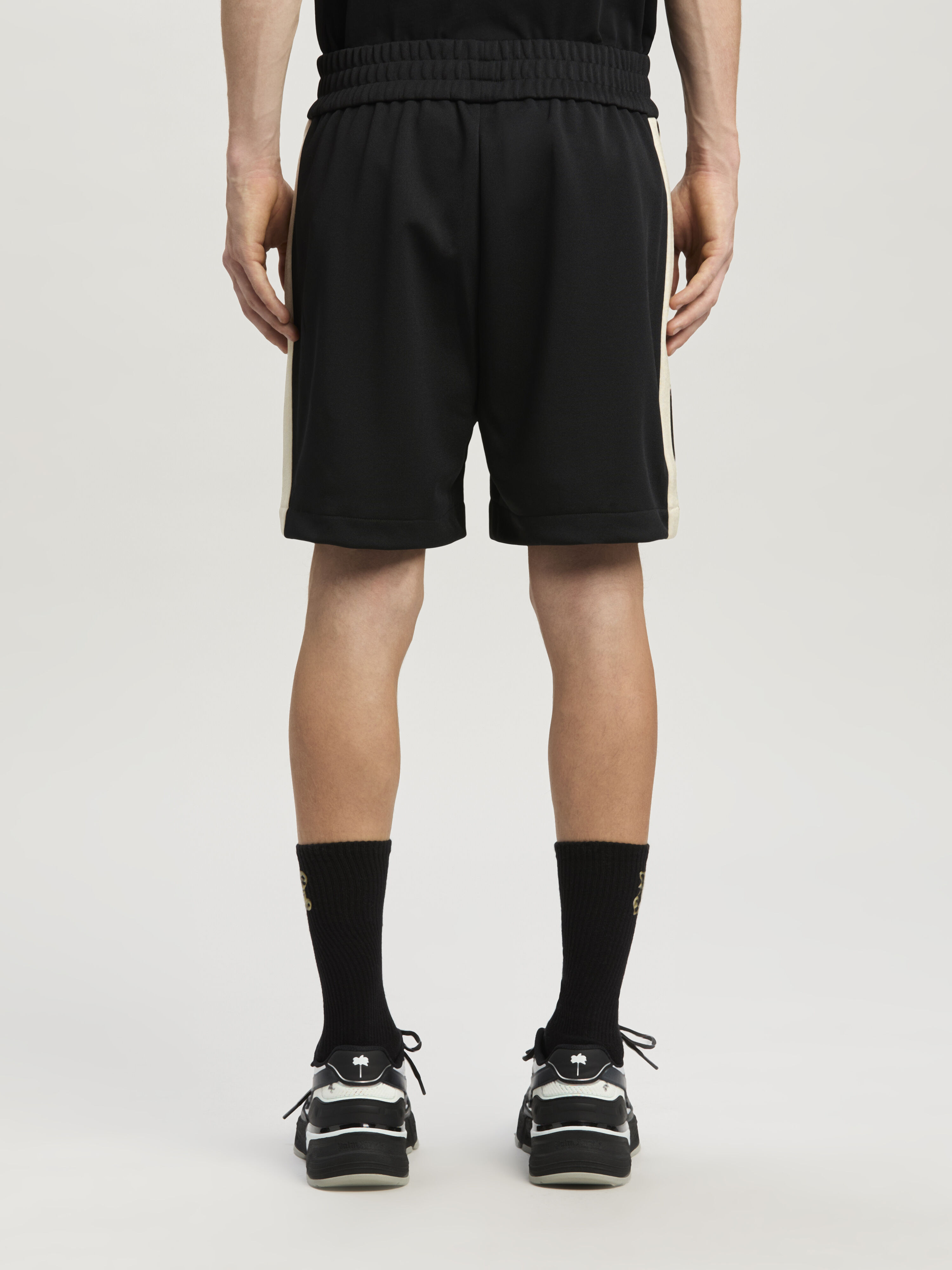 PALM ANGELS Classic Logo Track Shorts Black Off Whit BLACK OFF WHITE PMCL004C99FAB001