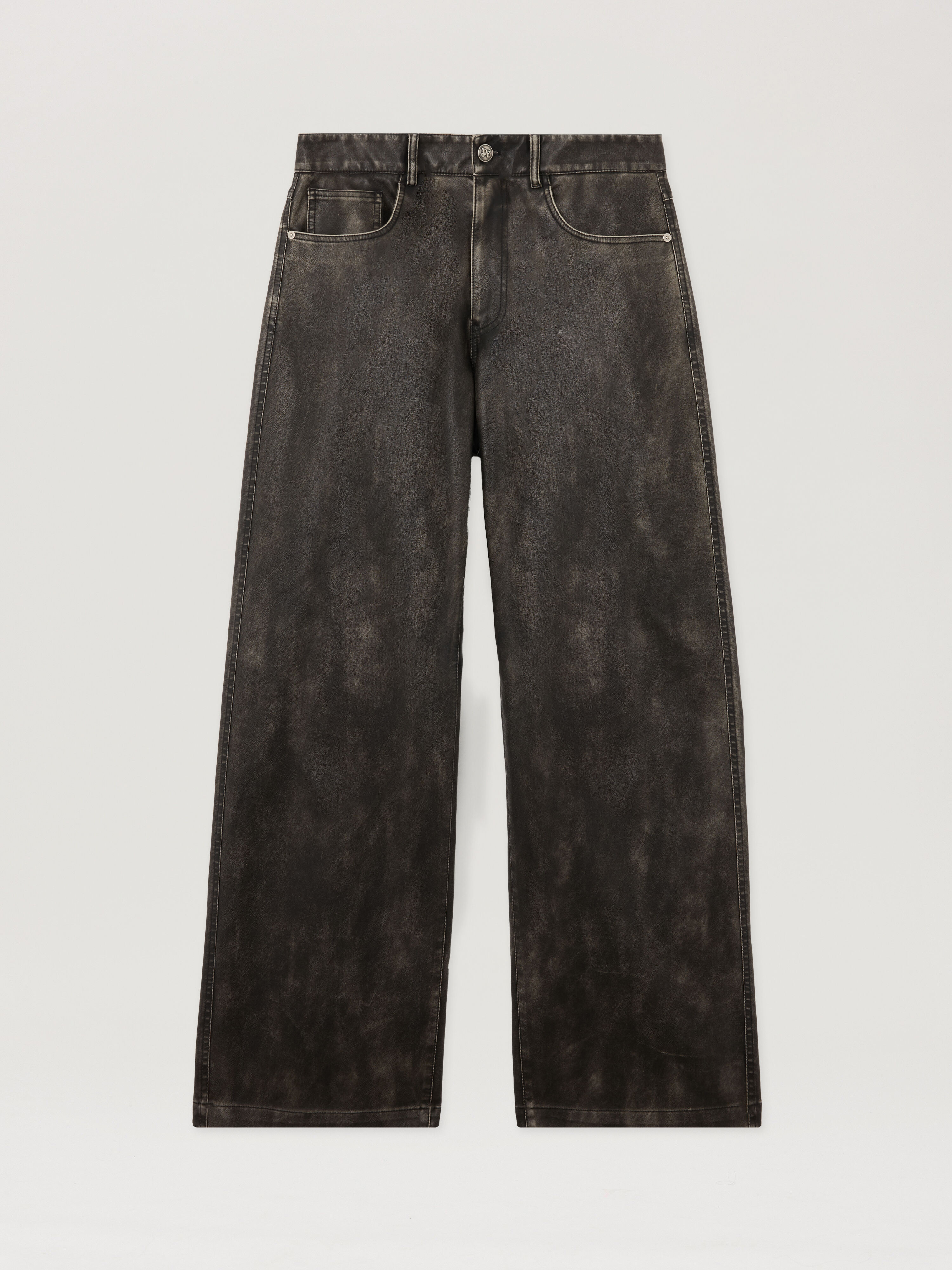 Curved Logo Coated Pants in DARK GREY - BLACK for Men | Palm Angels®