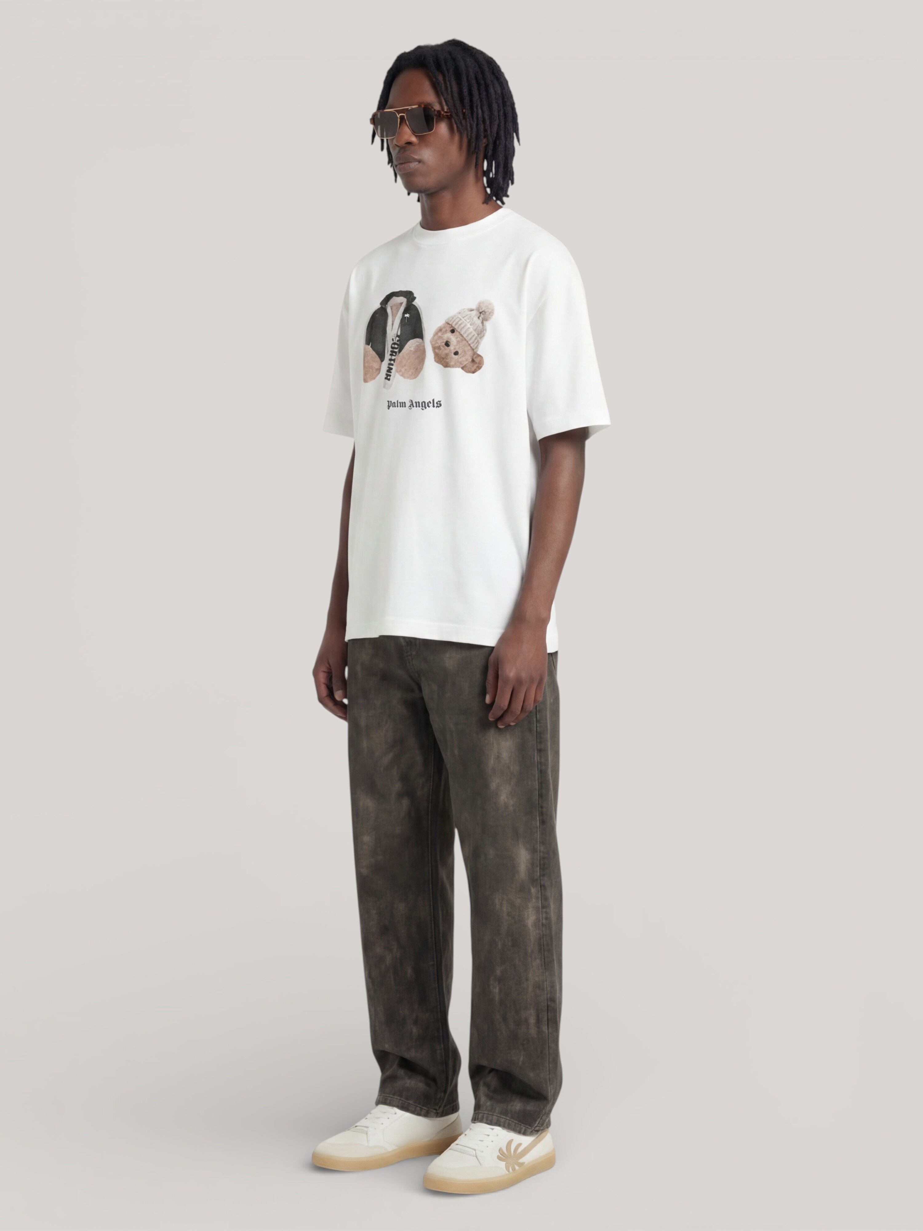 PALM ANGELS Broken Bear Milano Cortina T-shirt WHITE PAMAA011JR001