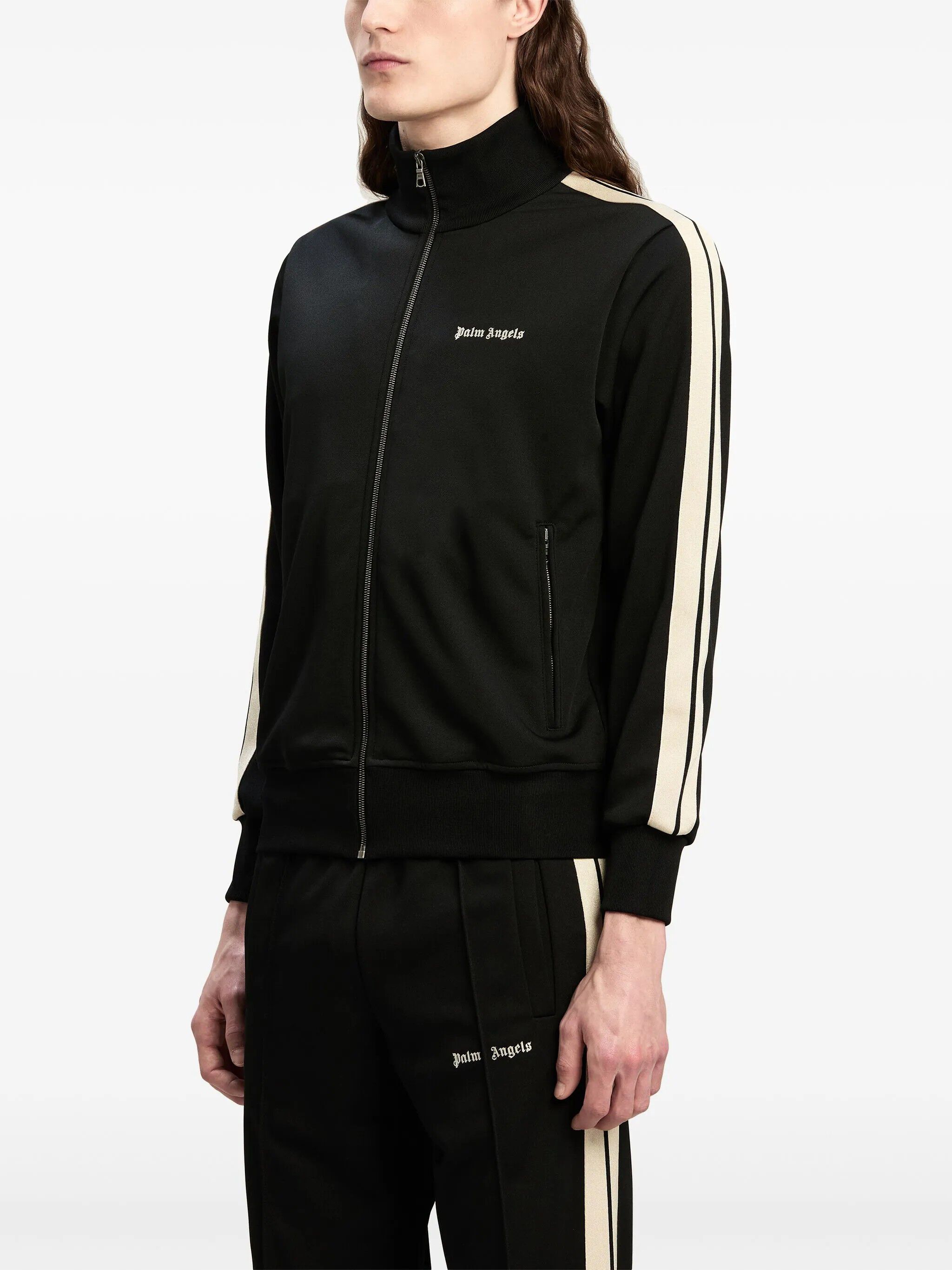 PALM ANGELS Classic Logo Track Jacket BLACK OFF WHITE PMBD058C99FAB001