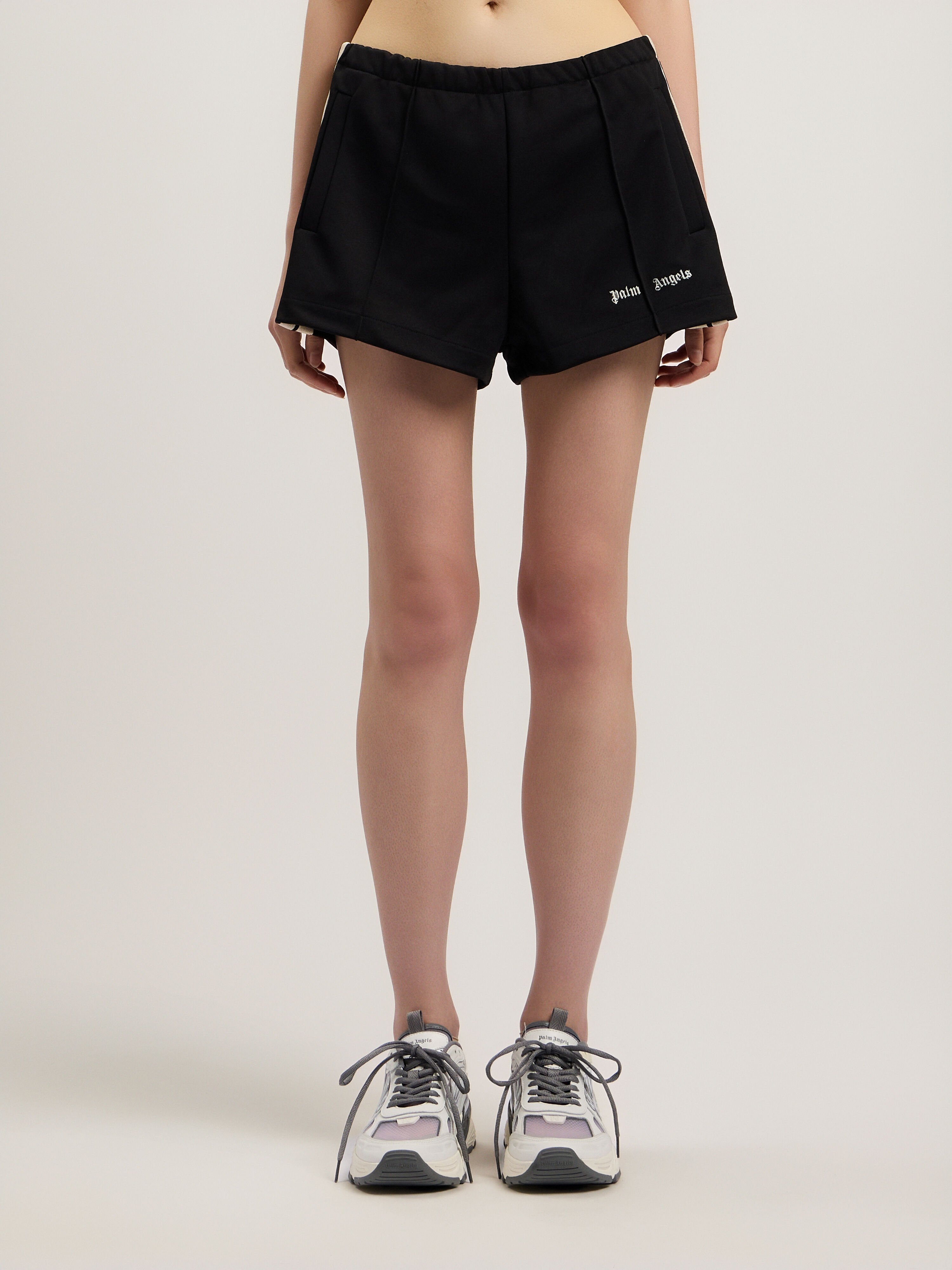 Classic Logo Track Shorts in BLACK OFF WHITE for Women | Palm Angels®