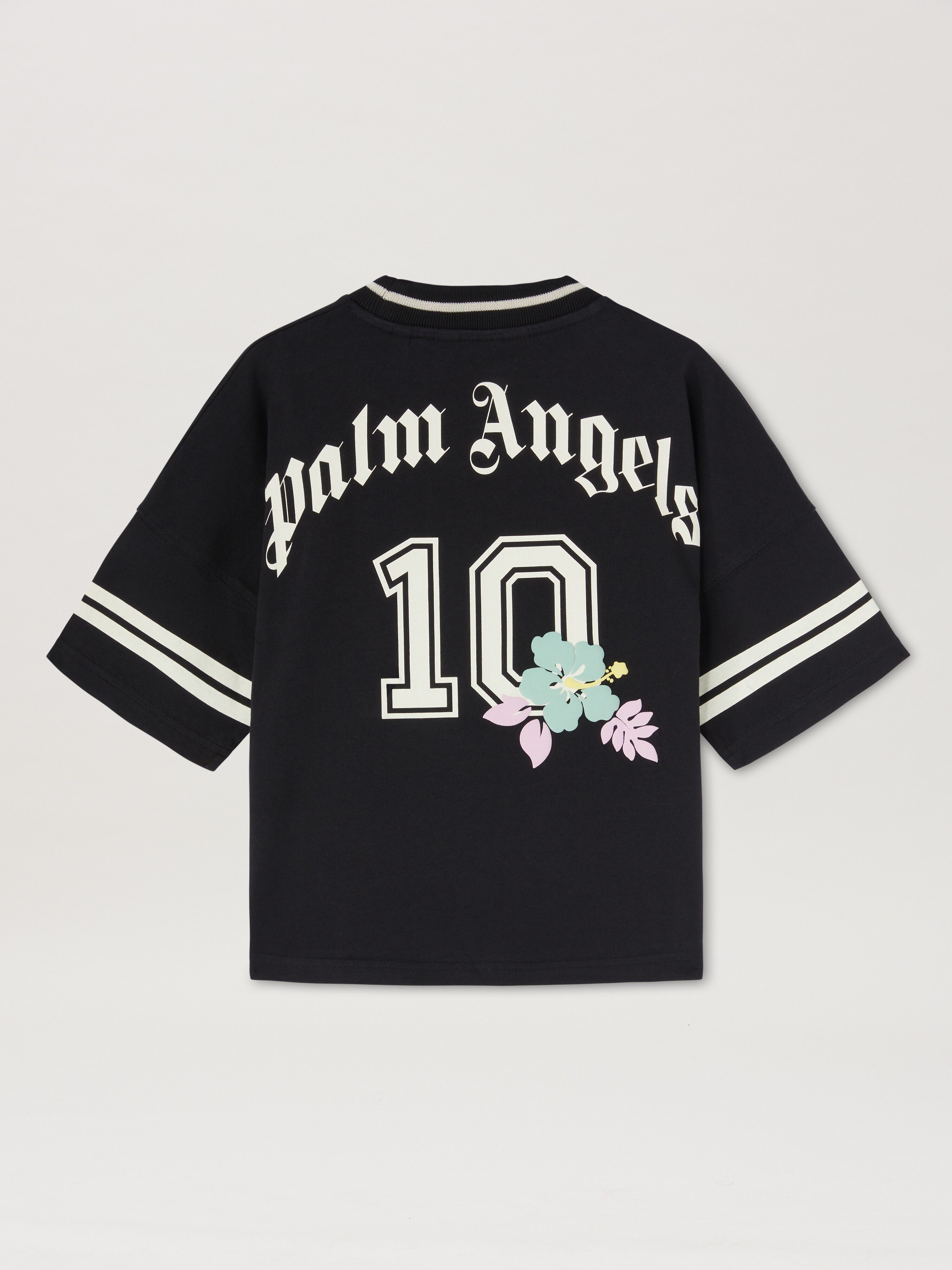 PALM ANGELS  Team Palm T-shirt BLACK BUTTER PGAA001S25JER001
