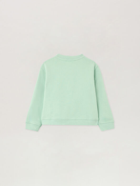 PALM ANGELS Spray Bear Crewneck VERDE CHIARO/LIGHT GREEN PBXC001S26FLE001