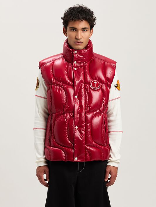 PALM ANGELS  Gwenyth Down Vest Moncler x Palm Angels RED - RED PMEX016T25FAB001