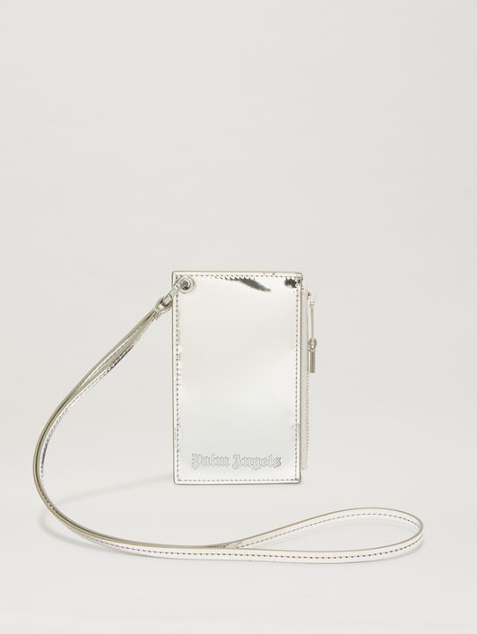 PALM ANGELS  Strap card holder SILVER PWND014S25FAB001