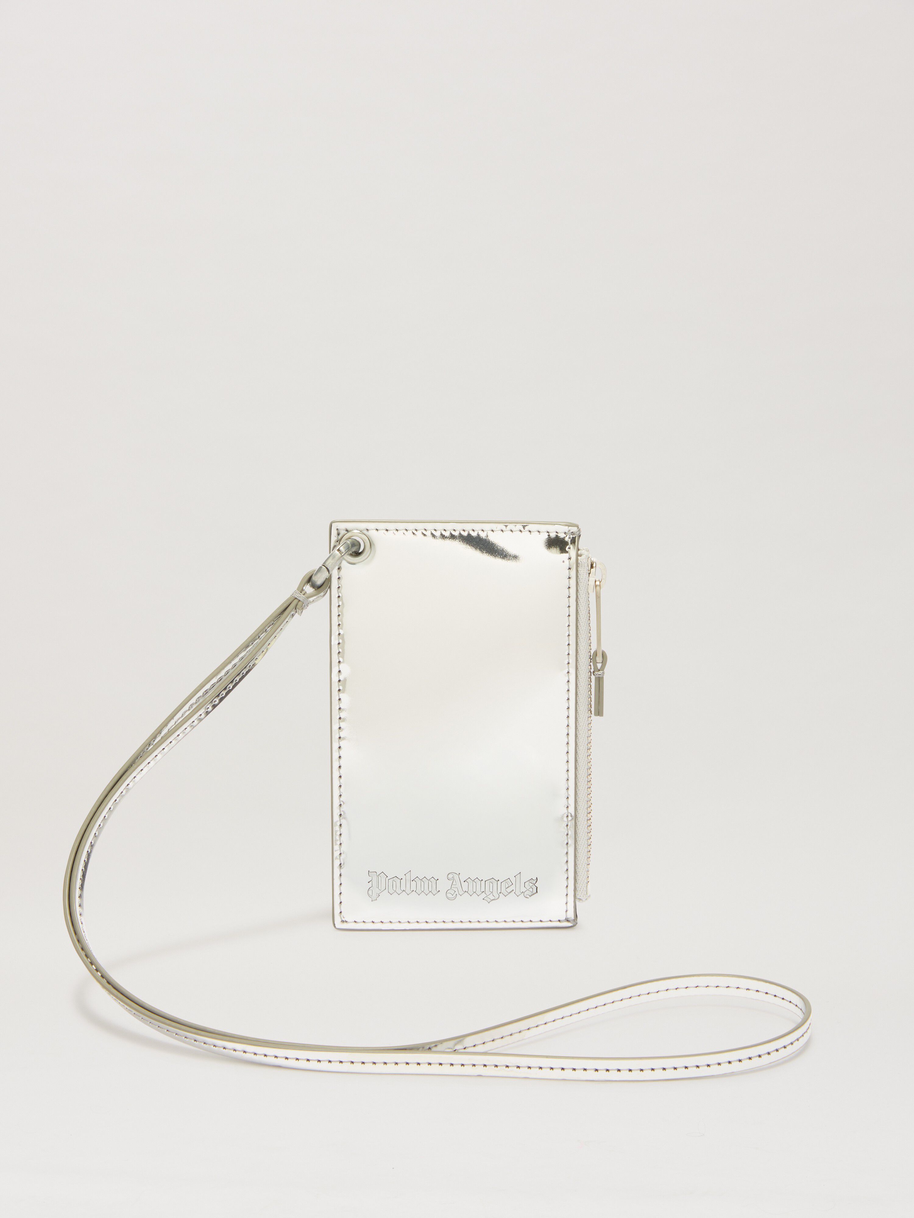 PALM ANGELS  Strap card holder SILVER PWND014S25FAB001