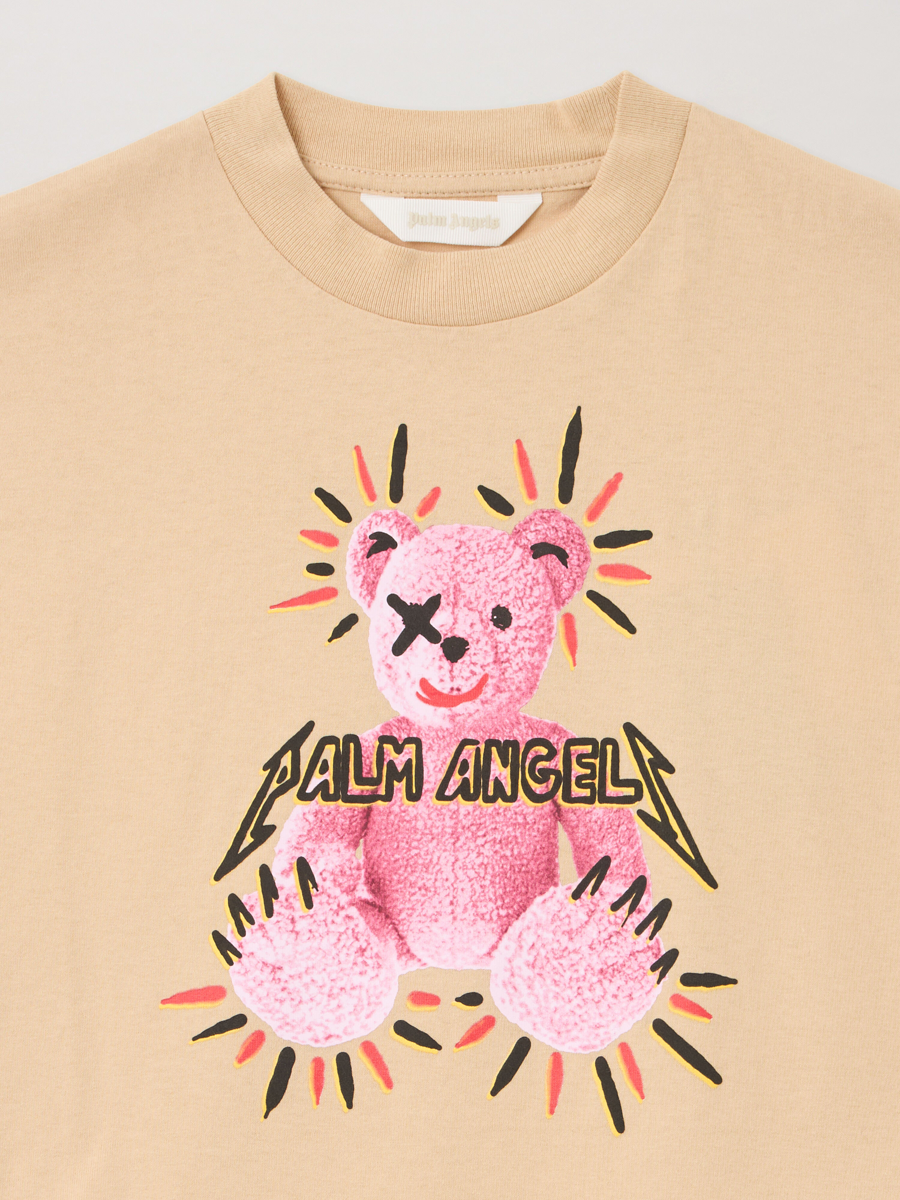 PALM ANGELS Pa Punk Bear Over Tshirt S/S BEIGE - ROSE PINK PGAA001F25JER002