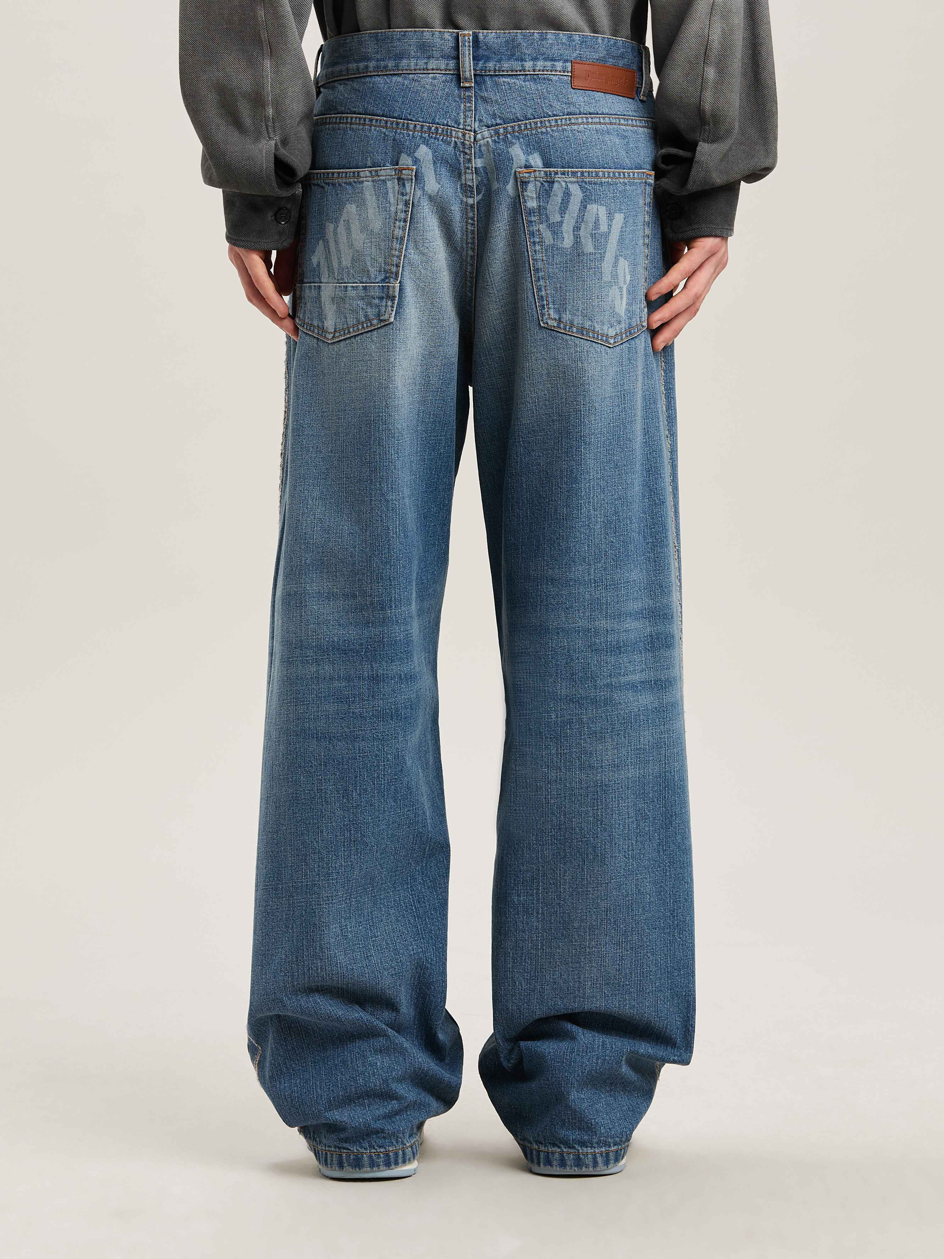 PALM ANGELS  Jeans mit geschwungenem Logo LIGHT BLUE - LIGHT BLUE PMYA049S25DEN002