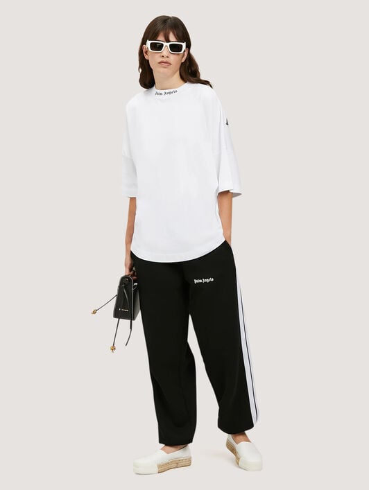 PALM ANGELS  CLASSIC LOGO OVER TEE WHITE BLACK PWAA023C99JER002