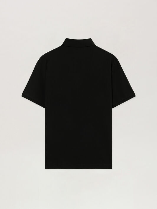 PALM ANGELS Polo Logo Spray BLACK - GREY PAMGB02F26FB02