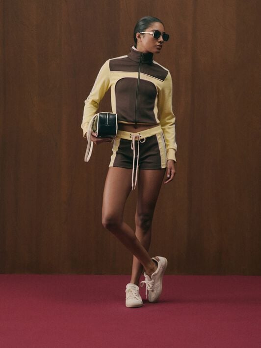 Colorblock Track Jacket PALM ANGELS Colorblock Track Jacket BROWN - LIGHT YELLOW PAWBD03F26FB01