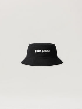 PALM ANGELS Logo Bucket Hat NERO/BLACK PBLA001S26FAB003