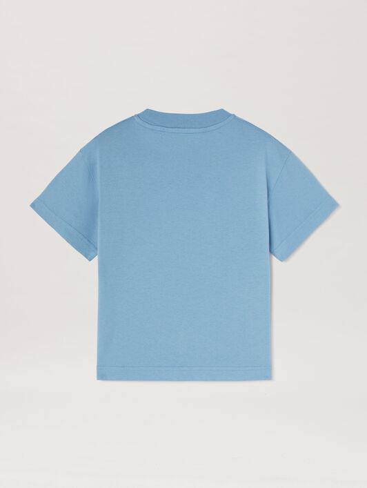 PALM ANGELS  Double logo T-shirt DUSTY BLUE DUSTY BLUE PBAA003S25JER007