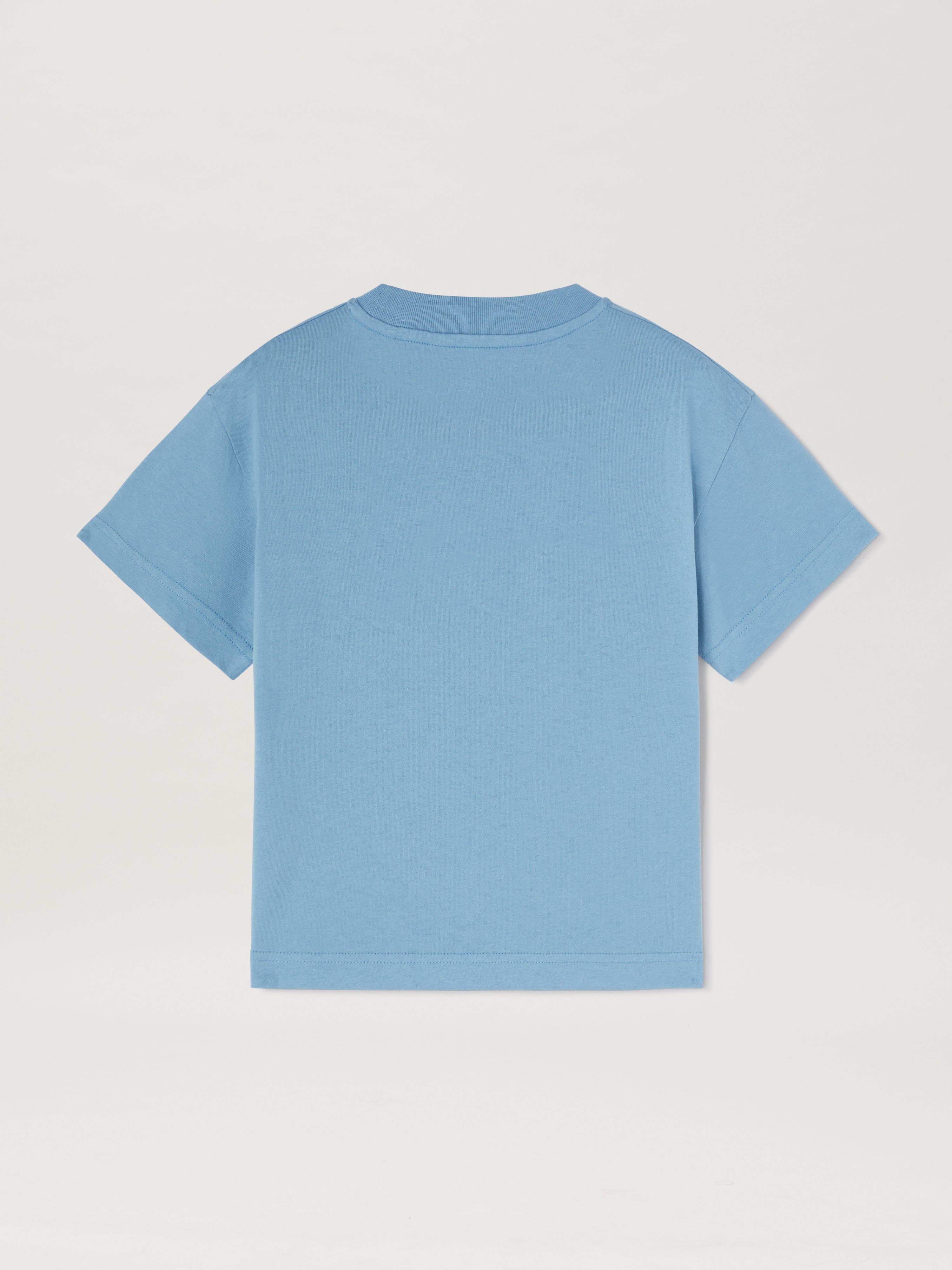 PALM ANGELS  Double logo T-shirt DUSTY BLUE DUSTY BLUE PBAA003S25JER007