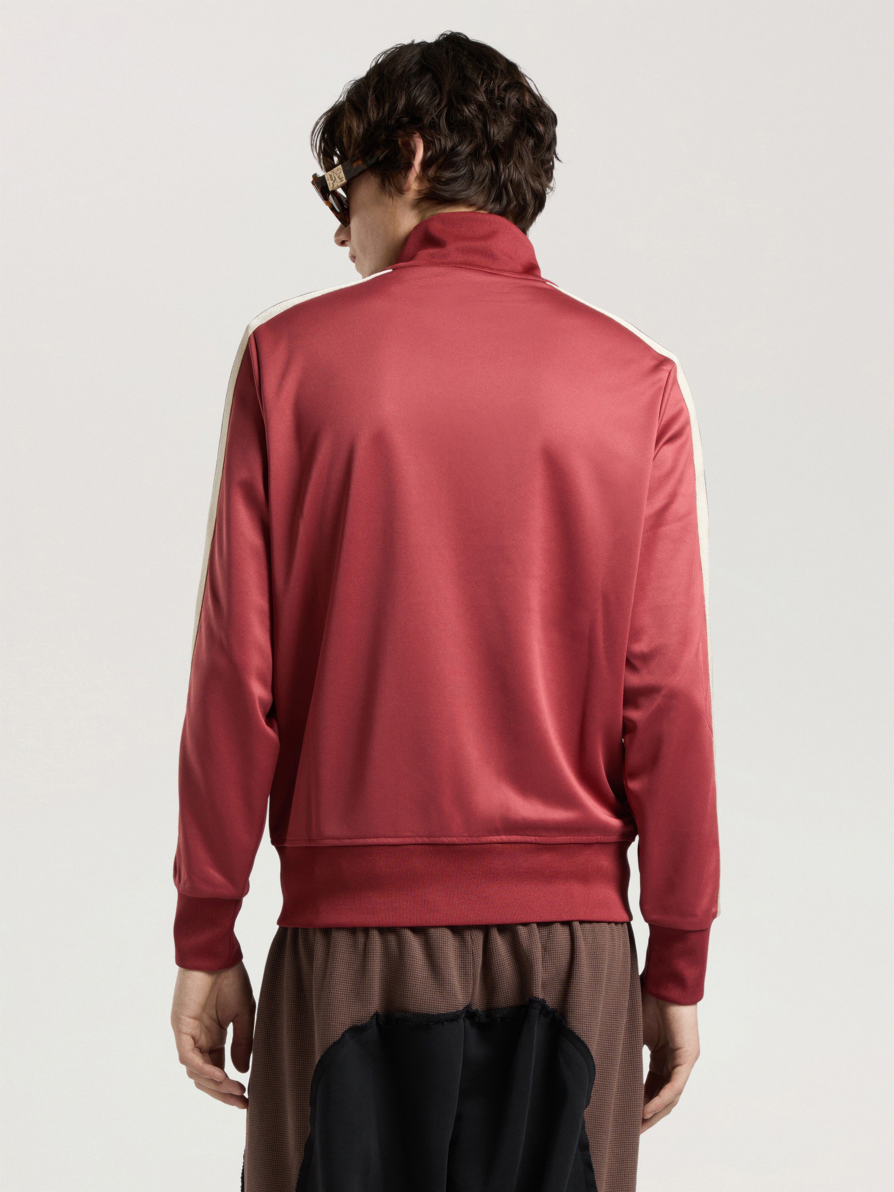PALM ANGELS Palm Tree Track Top BRICK RED - OFF WHITE PAMBD01F26FB02