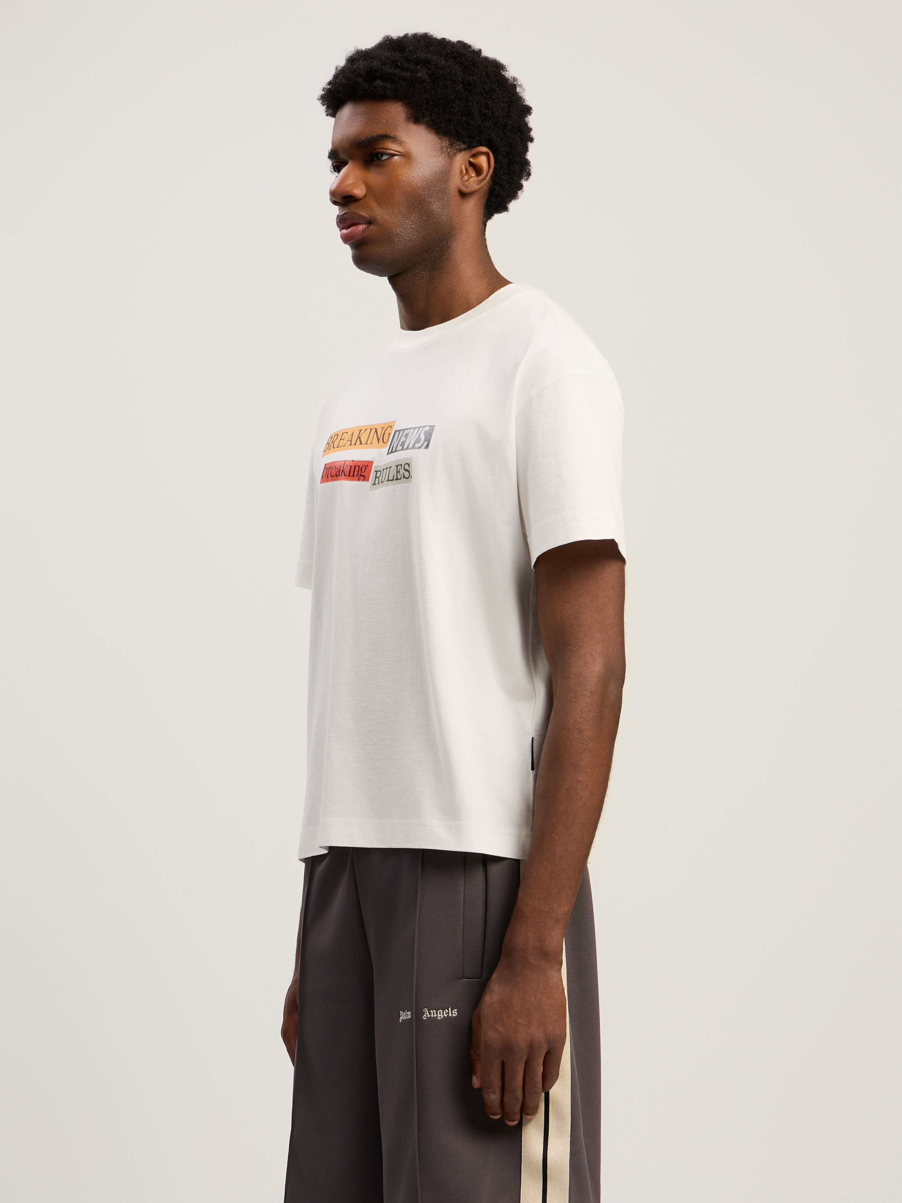 PALM ANGELS Quote Graphic T-Shirt OFF WHITE - MULTICOLOR PMAA109F25JER005