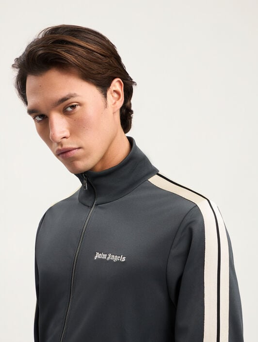 PALM ANGELS Classic Logo Track Jacket DARK GREY OFF WHITE PMBD058S26FAB001