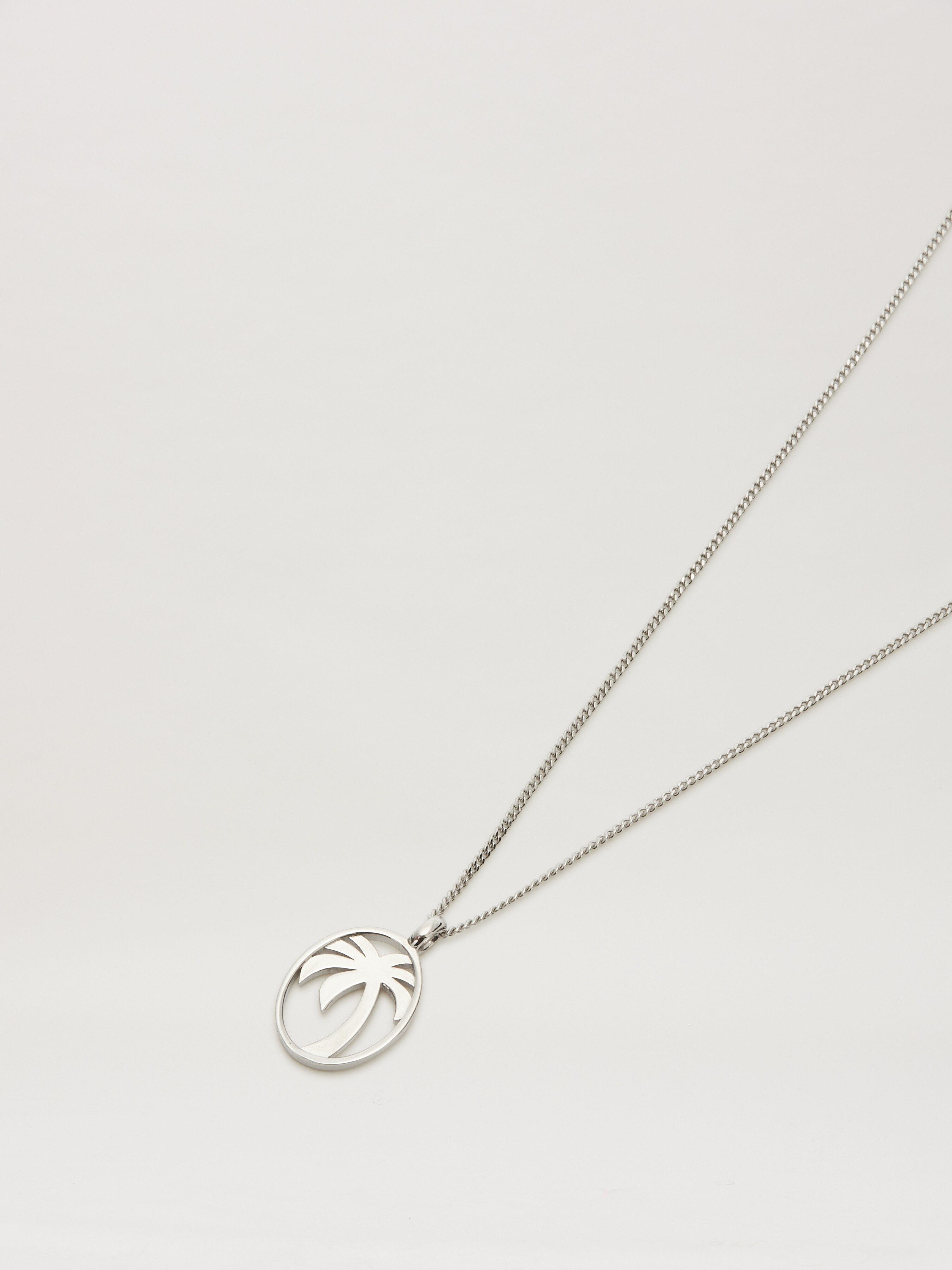 PALM ANGELS  Oval Palm Necklace SILVER - SILVER PMOB12BS25MAT001