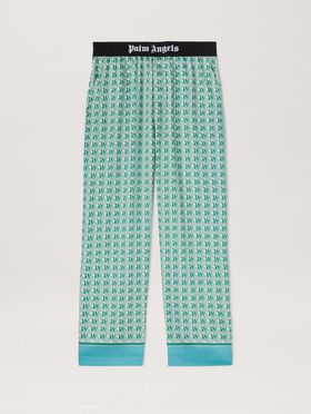 PALM ANGELS  PA Diamond Pajama pants BLACK - GREY PMCA179S25FAB001
