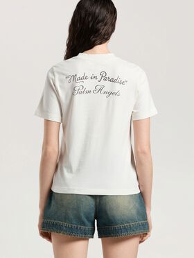 PALM ANGELS Paradise Regular T-Shirt OFF WHITE - BROWN PAWAA06W26JR04