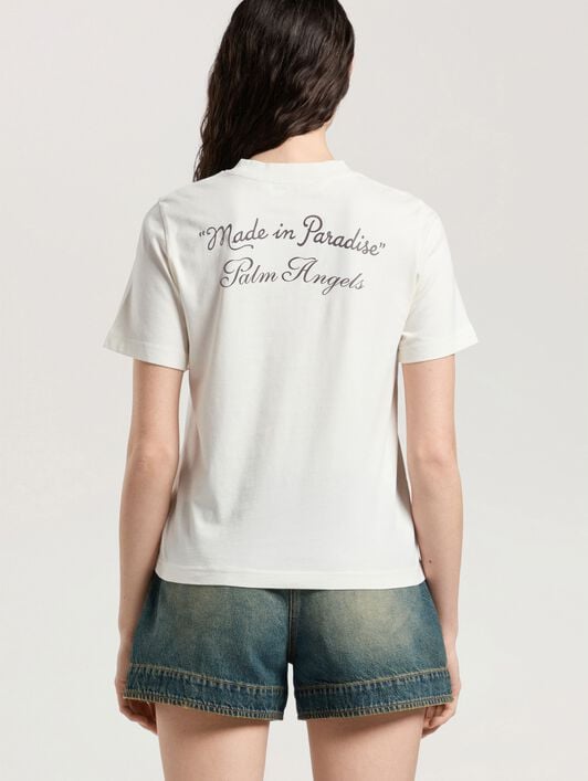 Paradise Regular T-Shirt PALM ANGELS Paradise Regular T-Shirt OFF WHITE - BROWN PAWAA06W26JR04