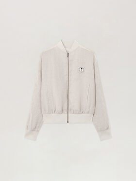 Tree Logo Track Bomber Jacket PALM ANGELS Tree Logo Track Bomber Jacket BEIGE OFF WHITE PWBD06BS26FAB001