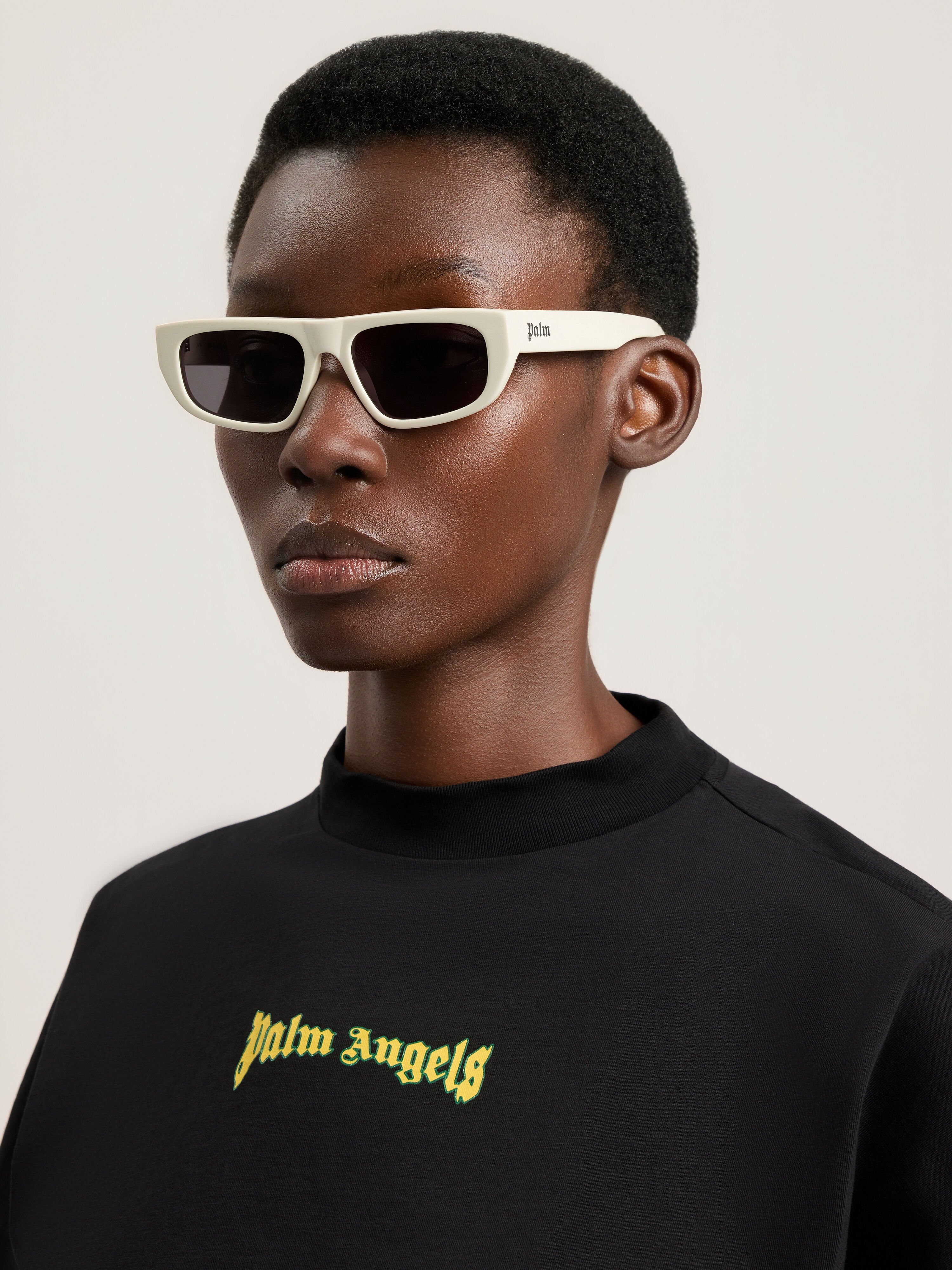 Ventura Black Lens Sunglasses PALM ANGELS Ventura Black Lens Sunglasses SHINY WHITE PA1024010754