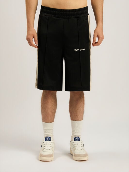 PALM ANGELS Classic Logo Track Shorts BLACK - OFF WHITE PAMCL01F26FB01