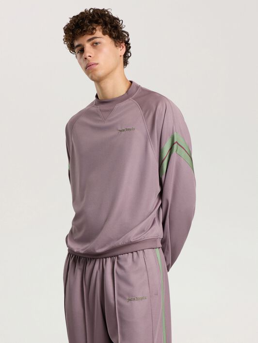PALM ANGELS Urban Logo Track Crewneck MAUVE - SAGE PAMBF01F26FB01
