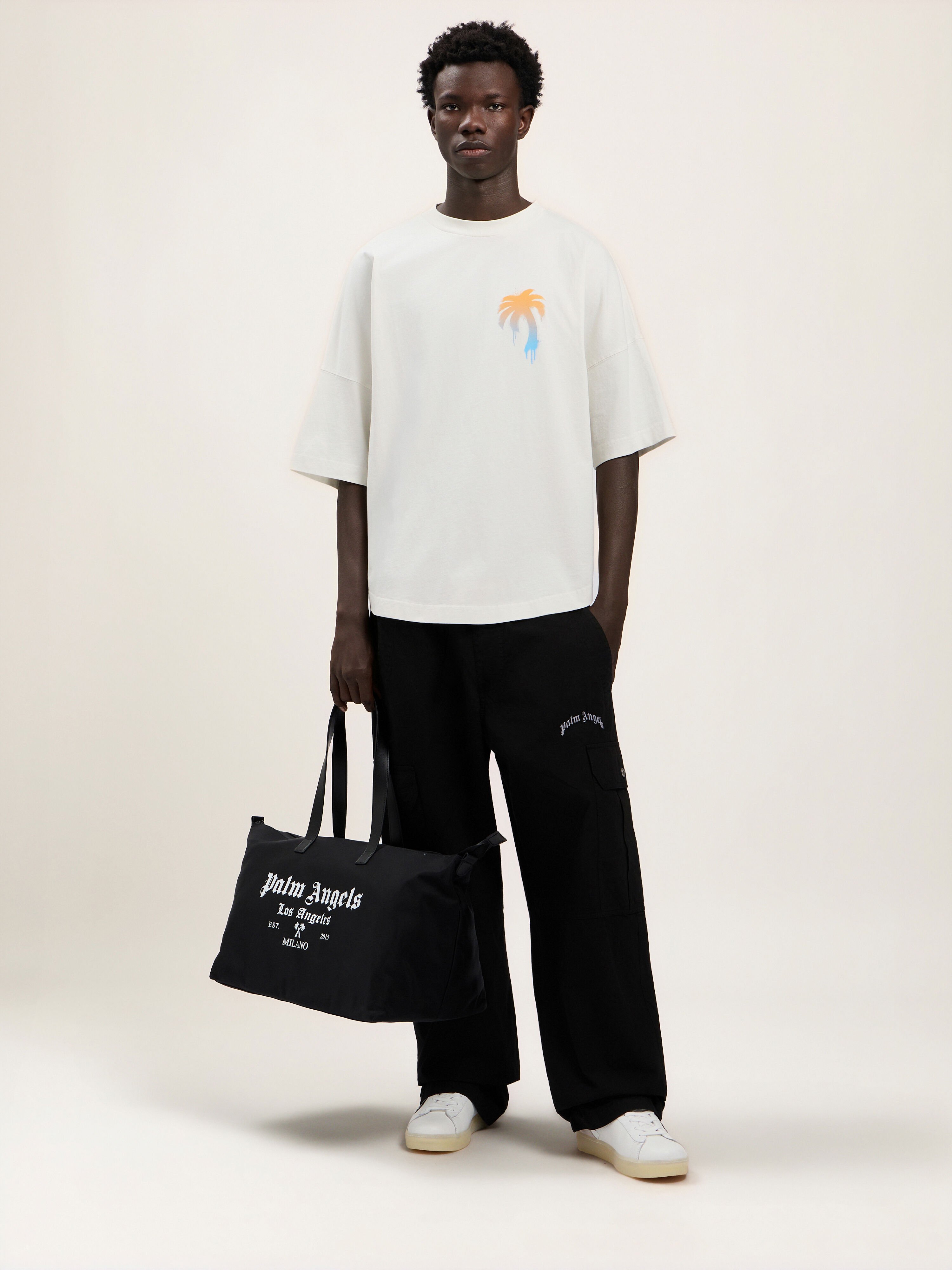 PALM ANGELS I Love Pa Over T-Shirt OFF WHITE BLACK PMAA10BS26JER003