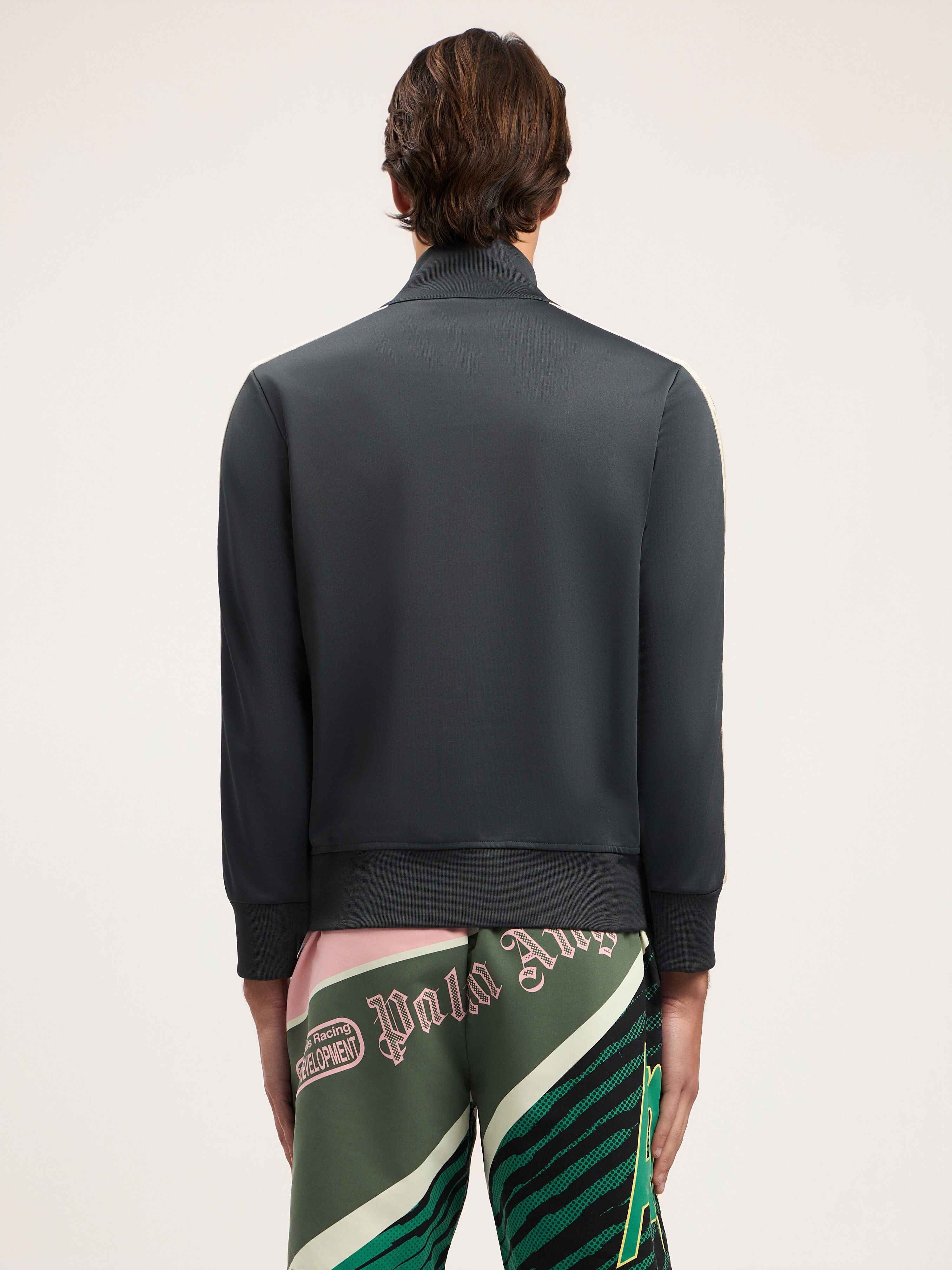 PALM ANGELS Classic Logo Track Jacket DARK GREY OFF WHITE PMBD058S26FAB001