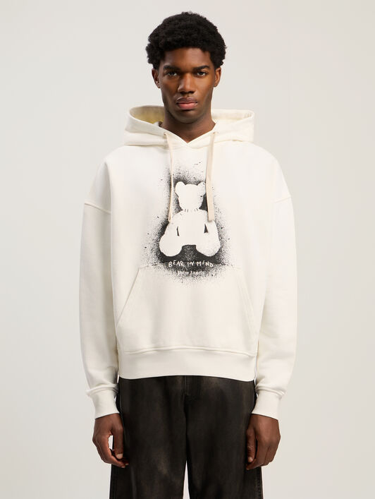 Spray Bear Loose Hoodie PALM ANGELS Spray Bear Loose Hoodie OFF WHITE - BLACK PMBB17EF25FLE005