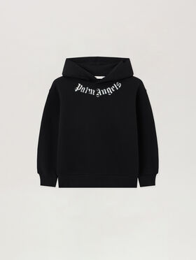 PALM ANGELS Neck Logo Brushed Hoodie NERO/BLACK PBBB012S26FLE003