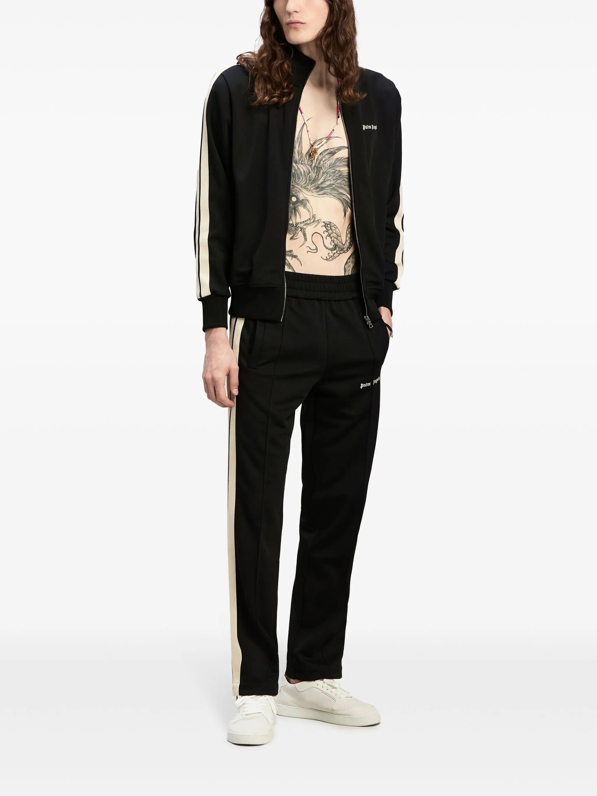 PALM ANGELS Classic Logo Track Jacket BLACK OFF WHITE PMBD058C99FAB001
