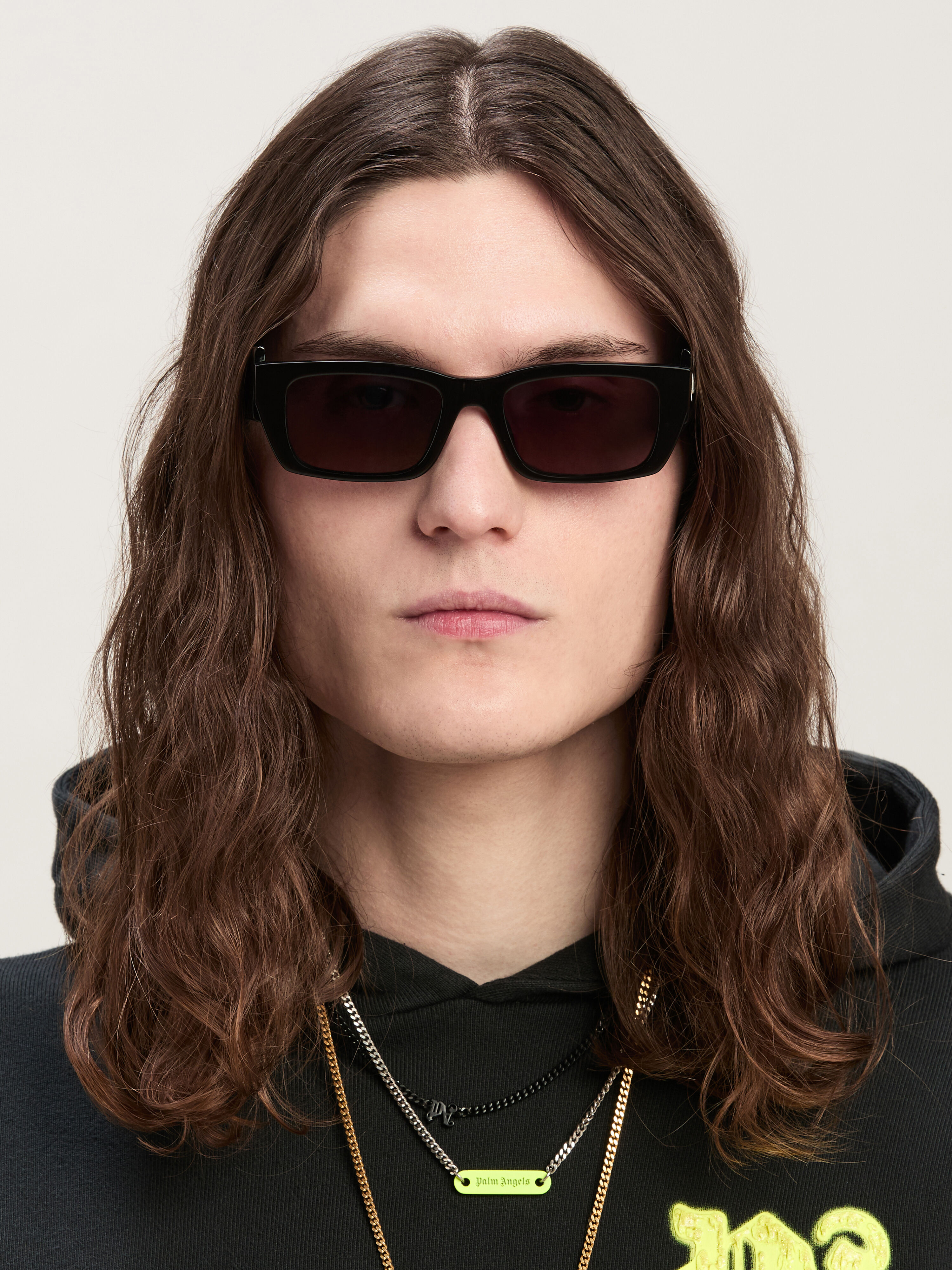 PALM ANGELS PALM SUNGLASSES BLACK DARK GREY PERI002C99PLA001
