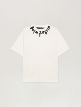 PALM ANGELS Curved Logo T-Shirt OFF WHITE - BLACK PMAA109F25JER009